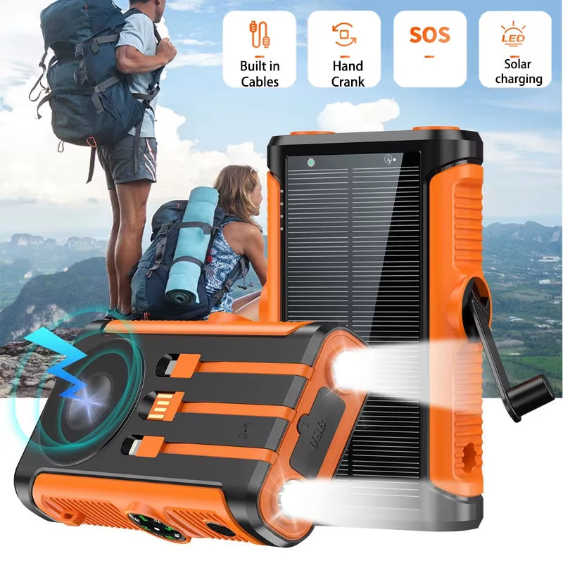 Ultra-High Capacity 50000mAh Solar Power Bank with Magnetic Wireless Charging - Perfect for iPhone MagSafe and Camping Adventures!