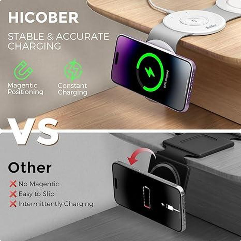 3-In-1 Hicober Wireless Charging Station, Magnetic Portable Charger